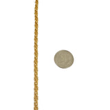 14k Yellow Gold 17.9g Vintage 4mm Beaded Rope Twist Necklace Italy 17.5"