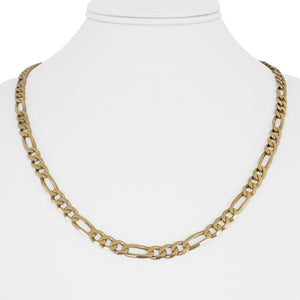 14k Yellow Gold 28.7g Solid 5.5mm Figaro Link Chain Necklace Italy 21"