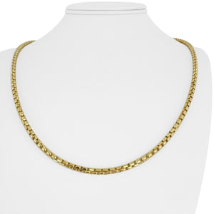 14k Yellow Gold 13.6g Semi Solid 3.5mm Box Link Chain Necklace Turkey 22"