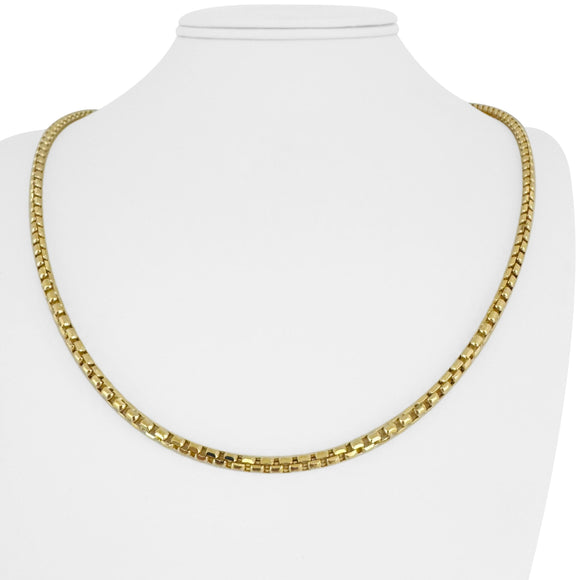 14k Yellow Gold 13.6g Semi Solid 3.5mm Box Link Chain Necklace Turkey 22