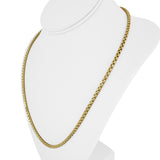 14k Yellow Gold 13.6g Semi Solid 3.5mm Box Link Chain Necklace Turkey 22"
