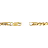14k Yellow Gold 13.6g Semi Solid 3.5mm Box Link Chain Necklace Turkey 22"