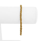 14k Yellow Gold 7.8g Vintage 4mm Beaded Rope Twist Bracelet Italy 7.25"
