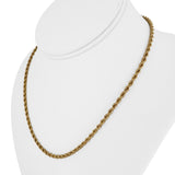 14k Yellow Gold 16.6g Solid Vintage 3mm Rope Chain Necklace 17"