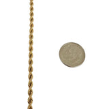 14k Yellow Gold 16.6g Solid Vintage 3mm Rope Chain Necklace 17"