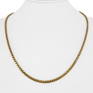 14k Yellow Gold 19.7g Solid Vintage 2.5mm Box Link Chain Necklace 20"