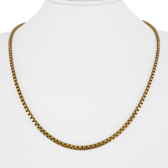 14k Yellow Gold 19.7g Solid Vintage 2.5mm Box Link Chain Necklace 20