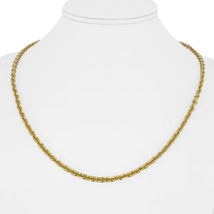 14k Yellow Gold 18.8g Solid 4mm Cable Biker Link Chain Necklace 20"