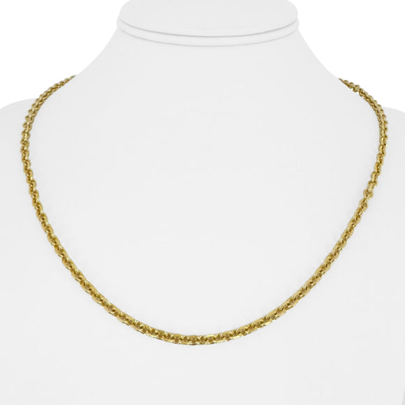14k Yellow Gold 18.8g Solid 4mm Cable Biker Link Chain Necklace 20