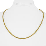 14k Yellow Gold 18.8g Solid 4mm Cable Biker Link Chain Necklace 20"