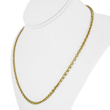 14k Yellow Gold 18.8g Solid 4mm Cable Biker Link Chain Necklace 20"