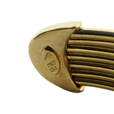 18k Yellow Gold 37.3g Solid Heavy Vintage Ribbed Cuff Bracelet Italy 6.75"