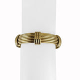 18k Yellow Gold 37.3g Solid Heavy Vintage Ribbed Cuff Bracelet Italy 6.75"