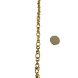 18k Yellow Gold 12g Vintage UnoAErre 7.5mm Fancy Circle Link Bracelet Italy 7.5"
