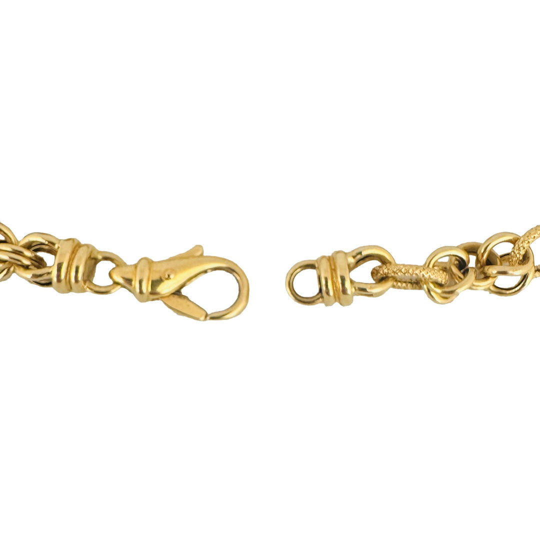 18k Yellow Gold 12g Vintage UnoAErre 7.5mm Fancy Circle Link Bracelet Italy 7.5"