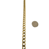 18k Yellow Gold 14.4g Semi Solid Vintage Men's Curb Link Bracelet Italy 8.25"