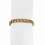 18k Yellow Gold 14.4g Semi Solid Vintage Men's Curb Link Bracelet Italy 8.25"