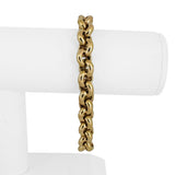 18k Yellow Gold 24.3g Vintage Polished 11mm Rolo Link Bracelet Italy 8.25"