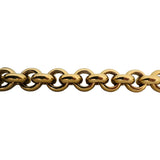 18k Yellow Gold 24.3g Vintage Polished 11mm Rolo Link Bracelet Italy 8.25"