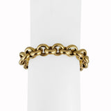 18k Yellow Gold 24.3g Vintage Polished 11mm Rolo Link Bracelet Italy 8.25"