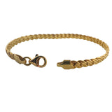 18k Yellow Gold 4.8g Vintage Milor 5mm Flattened Fancy Link Bracelet Italy 7"