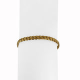 18k Yellow Gold 4.8g Vintage Milor 5mm Flattened Fancy Link Bracelet Italy 7"