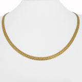 18k Yellow Gold 15g Solid Flat 4mm Fancy Link Chain Necklace Italy 20"