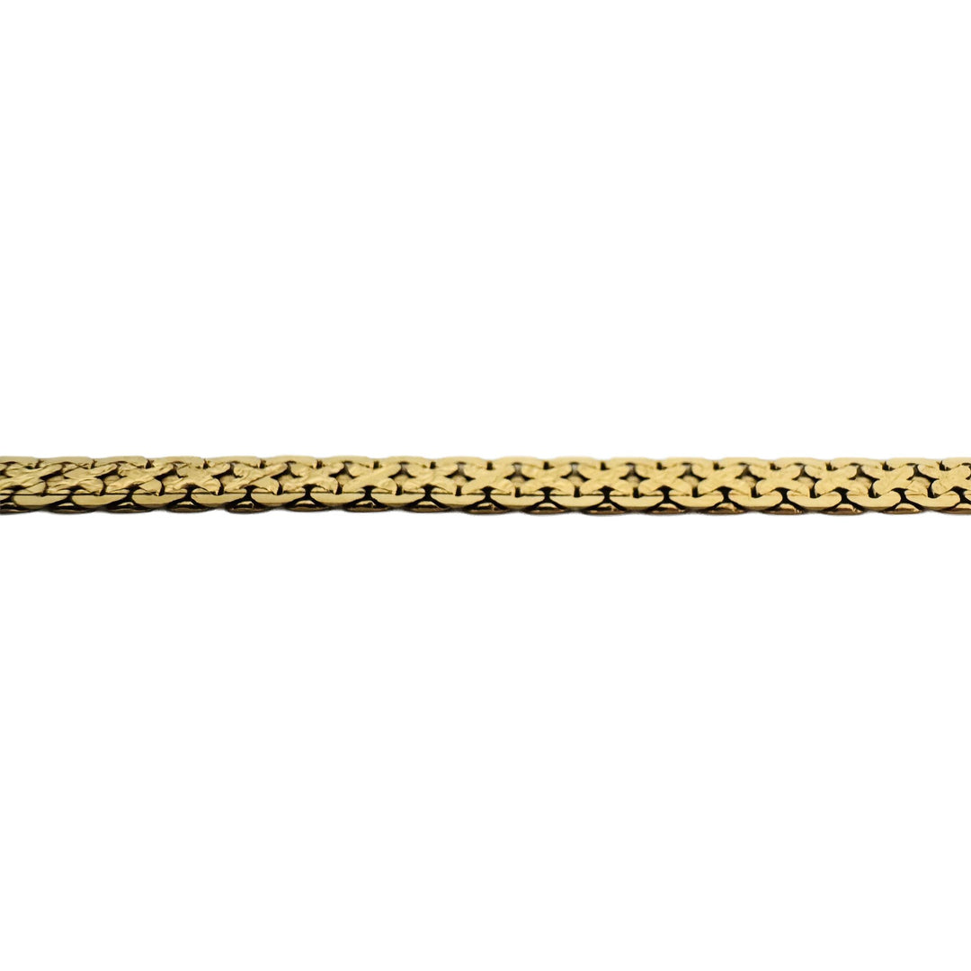 18k Yellow Gold 15g Solid Flat 4mm Fancy Link Chain Necklace Italy 20"