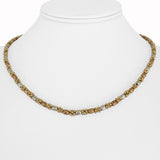 18k Tri Tone Gold 27g Solid Fancy Vintage Ball Bead Necklace Italy 17.5"