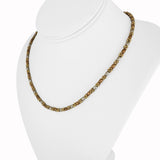 18k Tri Tone Gold 27g Solid Fancy Vintage Ball Bead Necklace Italy 17.5"