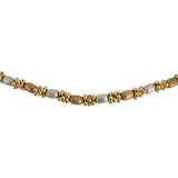 18k Tri Tone Gold 27g Solid Fancy Vintage Ball Bead Necklace Italy 17.5"