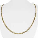 18k Yellow Gold 13.7g Solid Vintage 2.8mm Figaro Link Chain Necklace Italy 24"