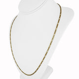 18k Yellow Gold 13.7g Solid Vintage 2.8mm Figaro Link Chain Necklace Italy 24"