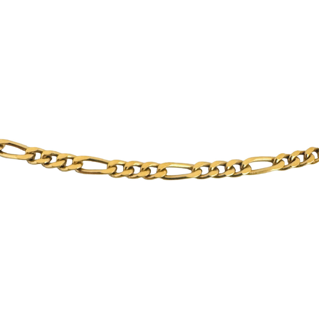 18k Yellow Gold 13.7g Solid Vintage 2.8mm Figaro Link Chain Necklace Italy 24"
