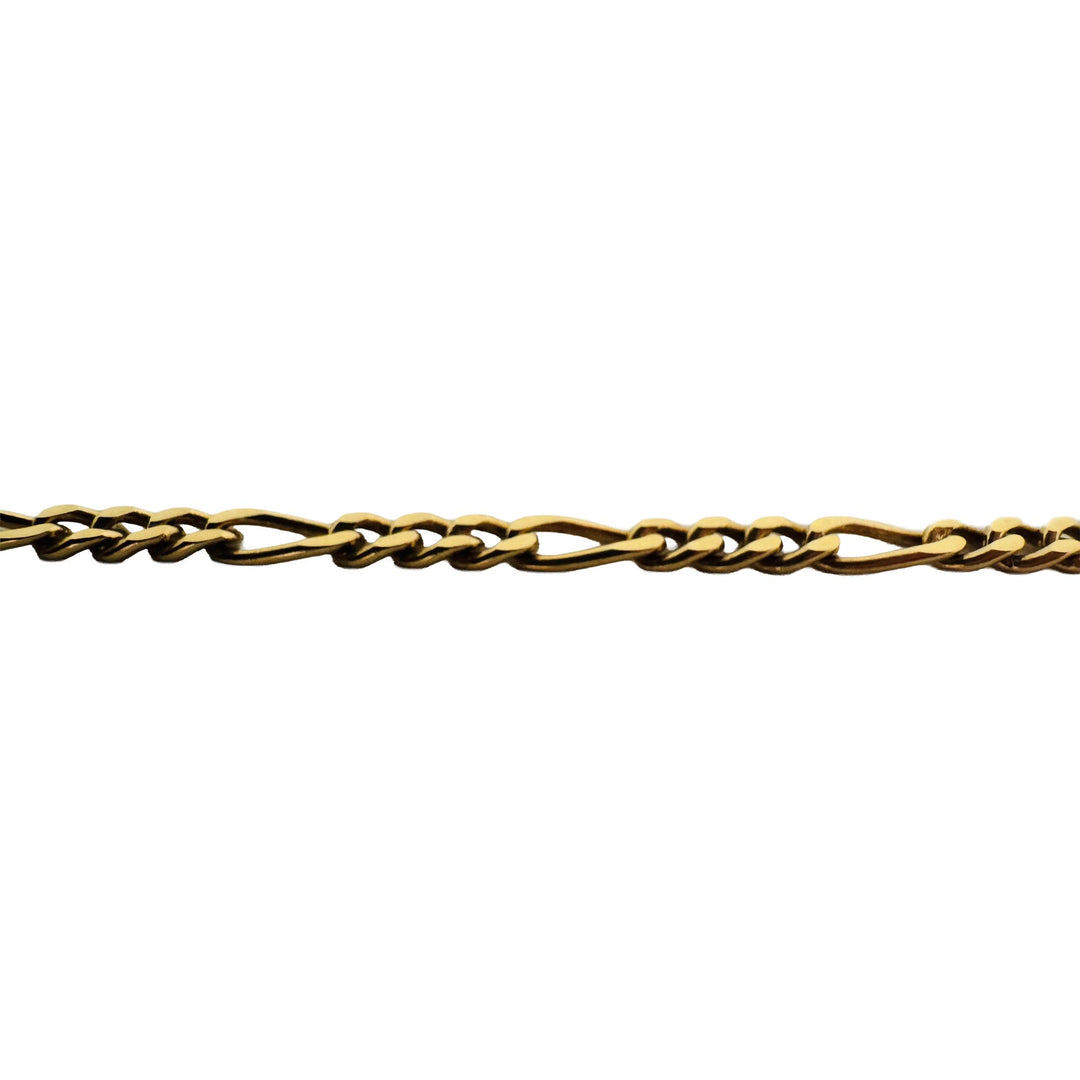 18k Yellow Gold 13.7g Solid Vintage 2.8mm Figaro Link Chain Necklace Italy 24"
