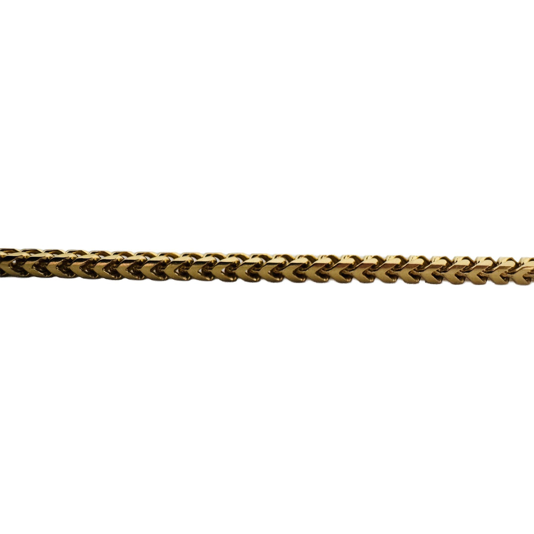 18k Yellow Gold 29.5g Solid 2.5mm Squared Franco Link Chain Necklace Italy 26"