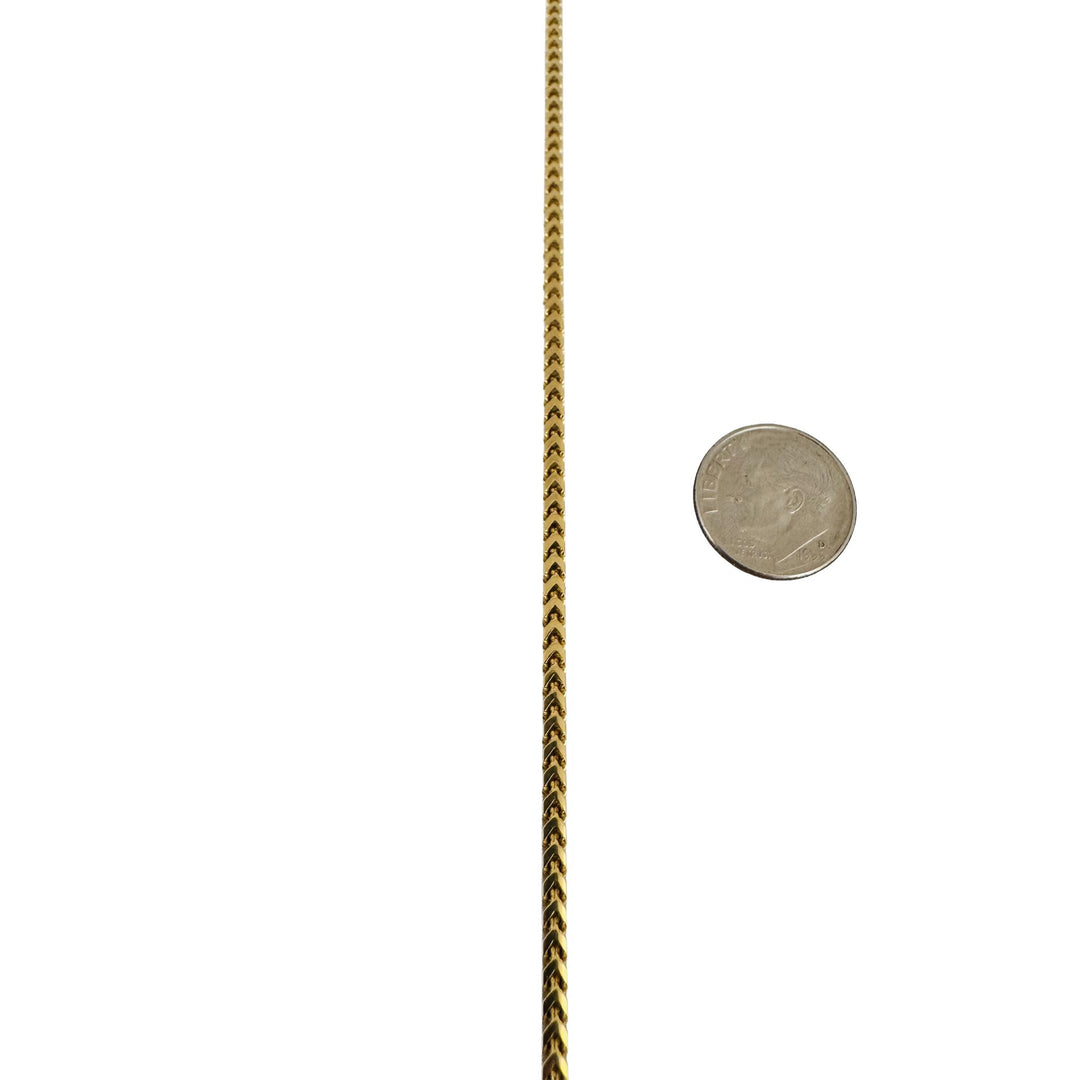 18k Yellow Gold 29.5g Solid 2.5mm Squared Franco Link Chain Necklace Italy 26"