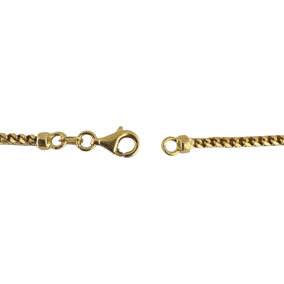 18k Yellow Gold 29.5g Solid 2.5mm Squared Franco Link Chain Necklace Italy 26"