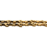 18k Yellow Gold 15.4g Vintage 12mm Two Row Fancy Link Bracelet Italy 7.25"