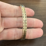 14k Yellow Gold 12g Solid Vintage 6mm Fancy Bangle Bracelet 7"