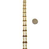 18k Yellow Gold 15.4g Vintage 12mm Two Row Fancy Link Bracelet Italy 7.25"