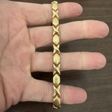 14k Yellow Gold 11.5g Ladies 7mm XO Hugs and Kisses Link Bracelet 7.5"