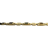 14k Yellow Gold 16g Bezel Set Multi Gemstone 7mm Panther Link Bracelet 7"