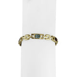 14k Yellow Gold 16g Bezel Set Multi Gemstone 7mm Panther Link Bracelet 7"