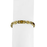 14k Yellow Gold 16g Bezel Set Multi Gemstone 7mm Panther Link Bracelet 7"