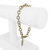 14k Yellow Gold 7.4g Hollow Cable Link Bracelet with Heart Charm 7.25"