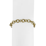 14k Yellow Gold 7.4g Hollow Cable Link Bracelet with Heart Charm 7.25"