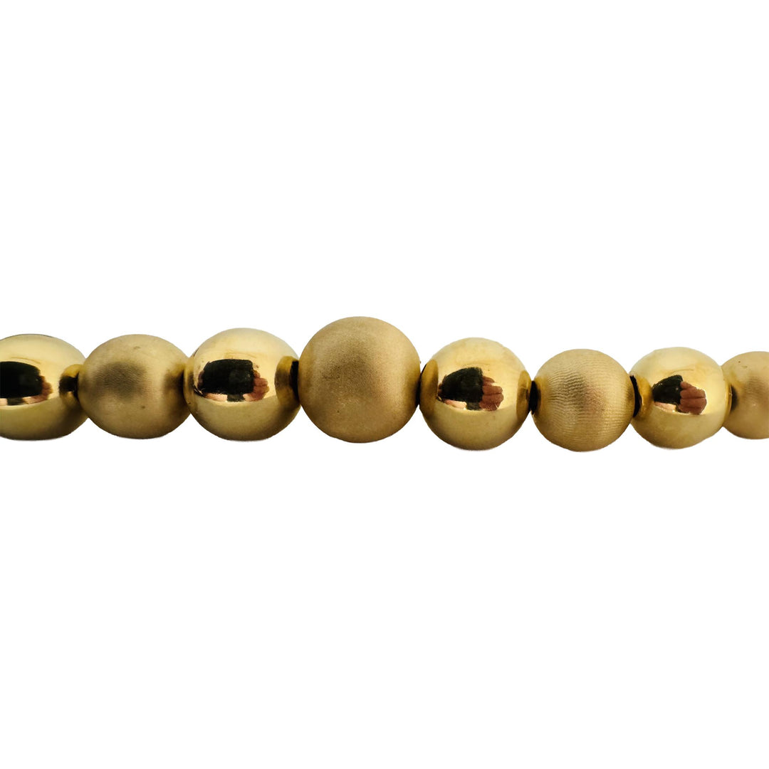 14k Yellow Gold 13.3g Hollow Graduated Ball Bead Necklace Italy 16.5"
