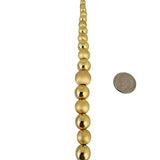 14k Yellow Gold 13.3g Hollow Graduated Ball Bead Necklace Italy 16.5"