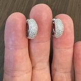 14k White Gold and 0.20cttw Diamond Huggie Earrings